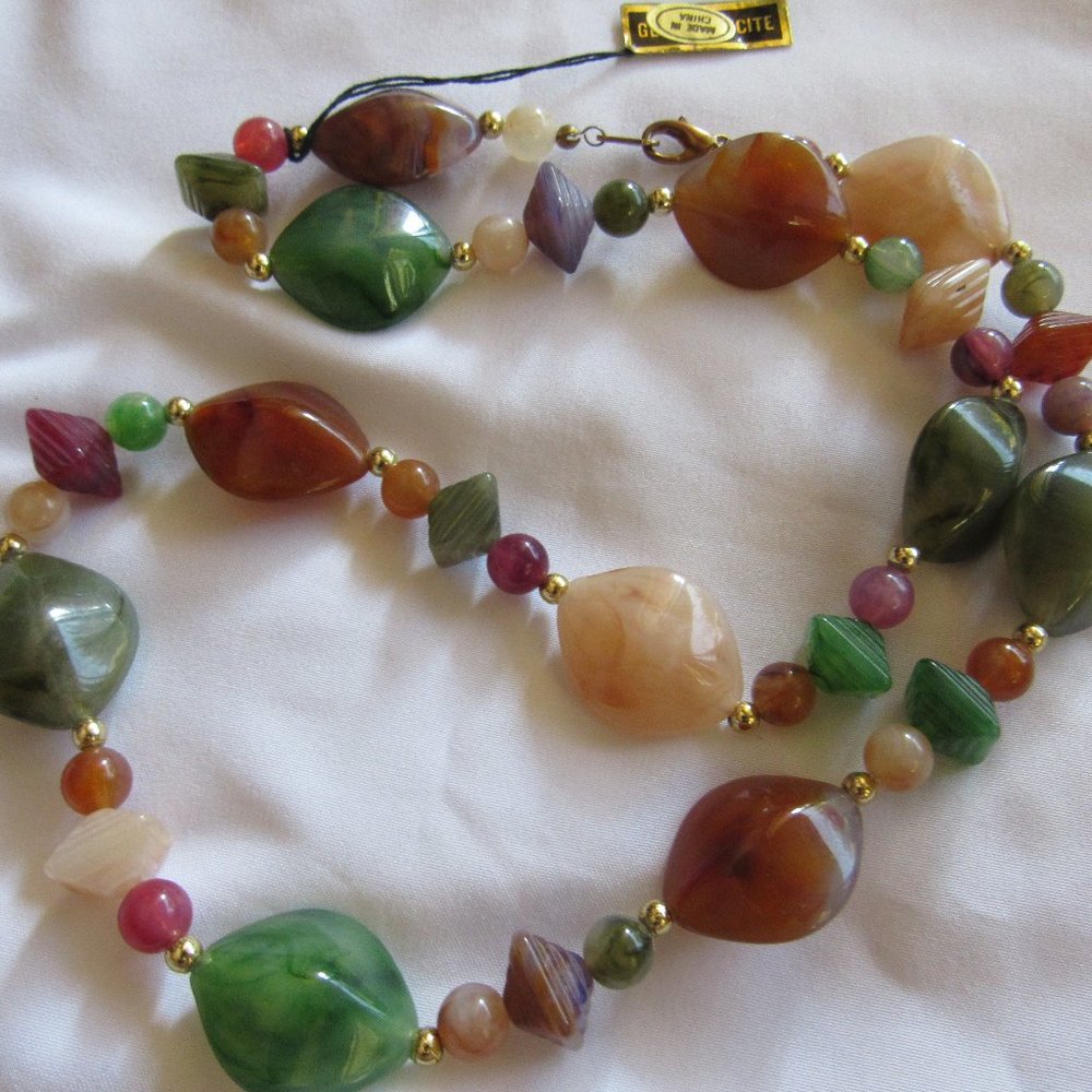 Multi Color Genuine Lucite Necklace
